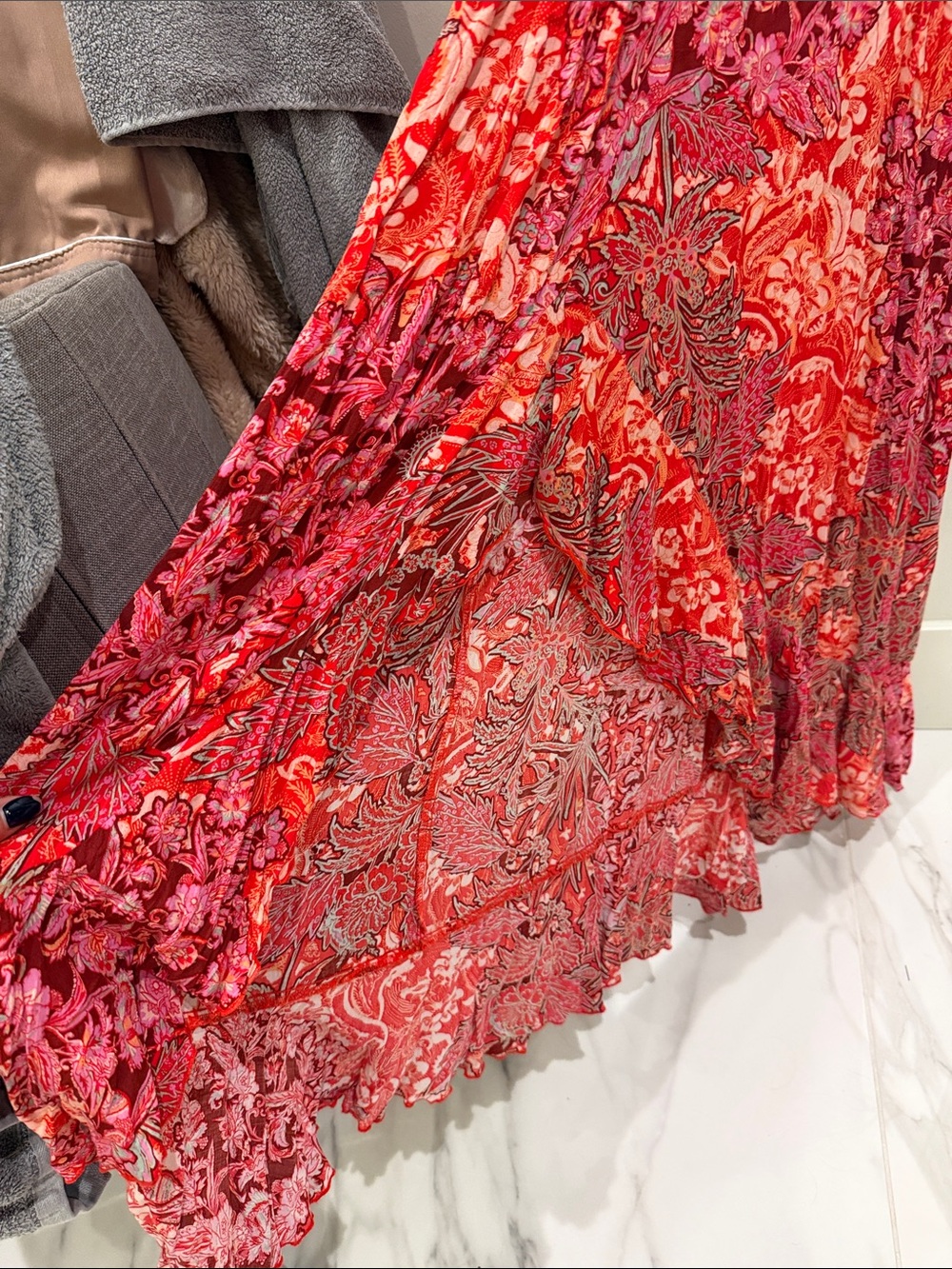 Free People Red & Pink Floral Maxi Dress - Picture 2 of 4